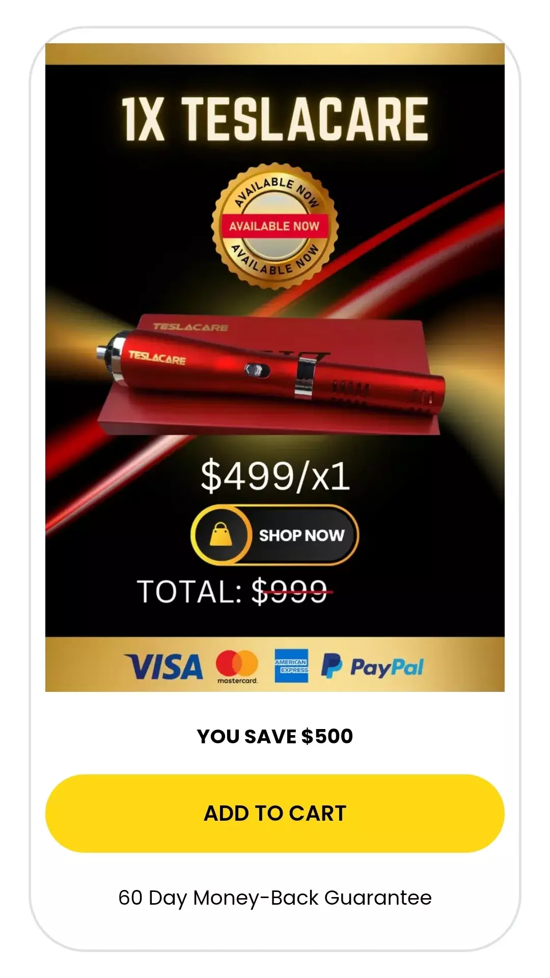 1 Teslacare pricing
